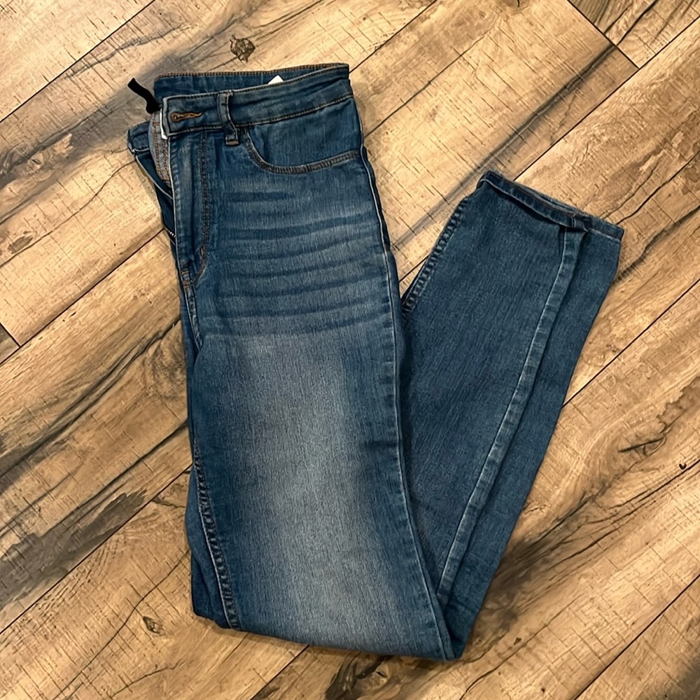 Dark Denim Blue High-Rise Jeans Pants